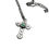 Thumbnail: Silver cross necklace with turquoise