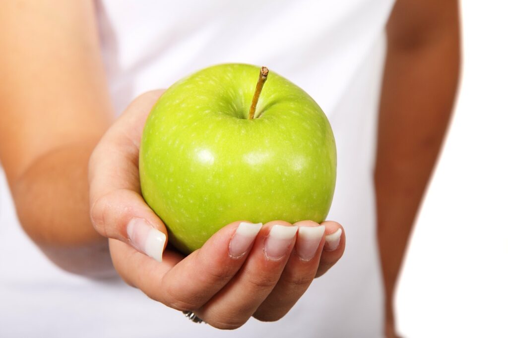 apple, diet, finger