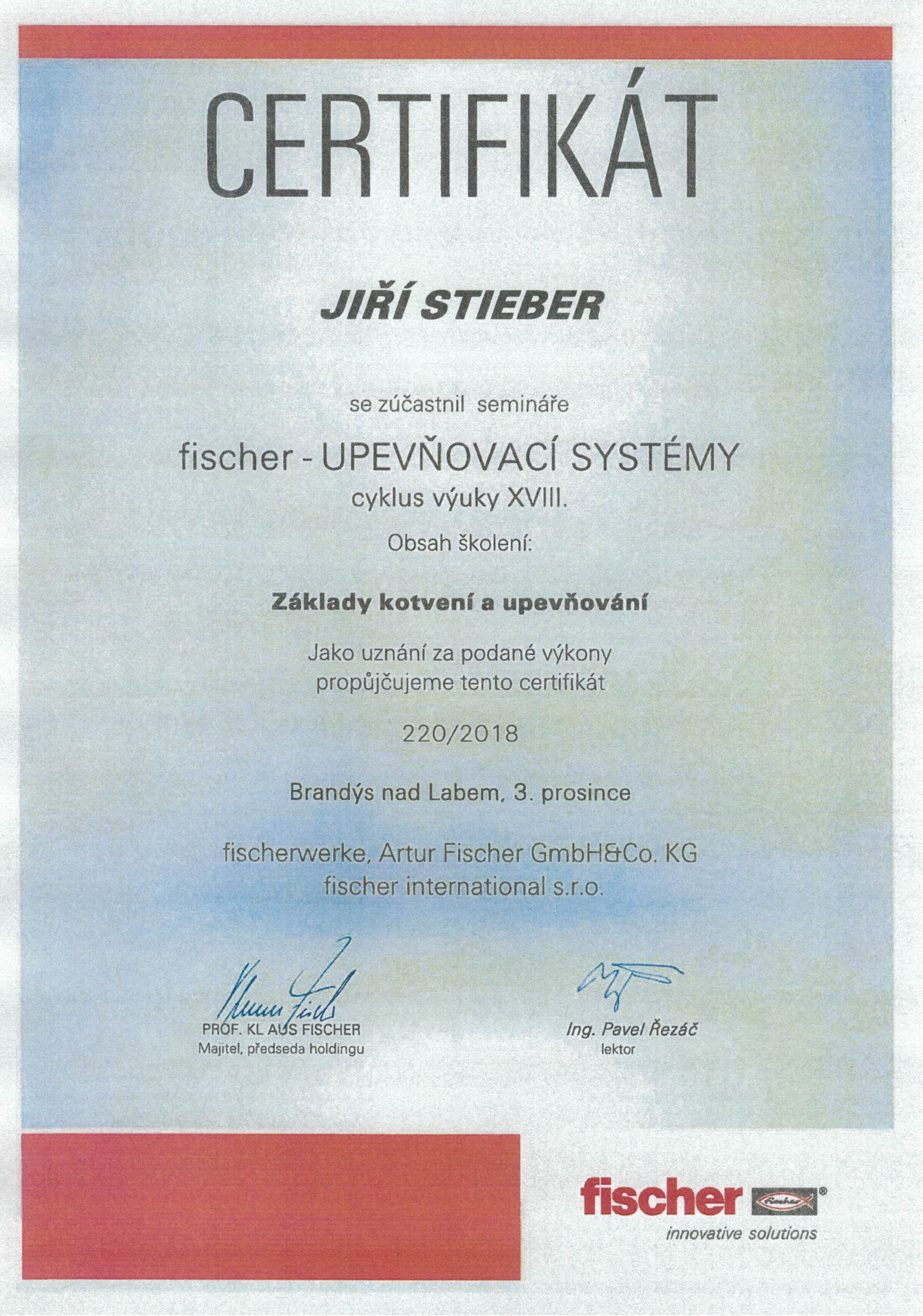 Fischer certifikát