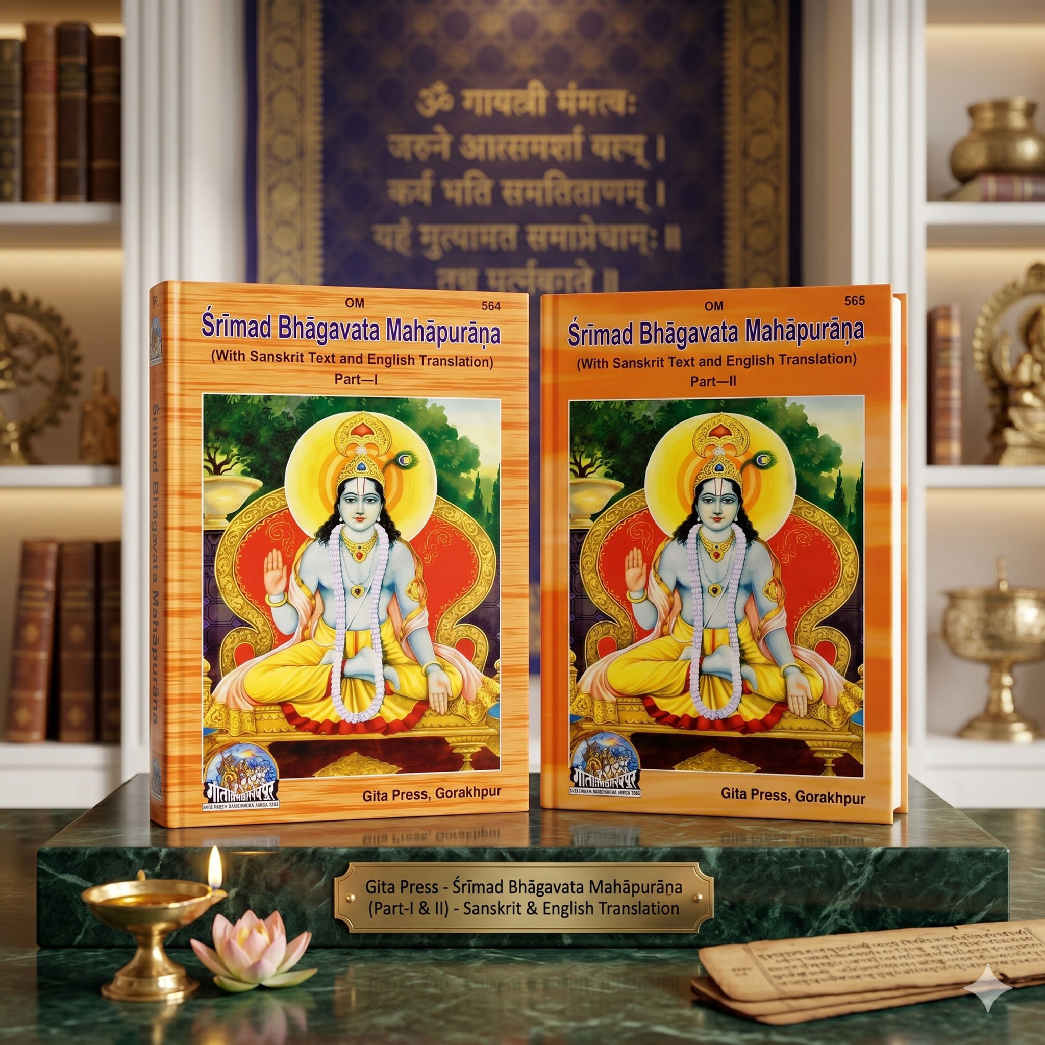 Shrimad Bhagavatam - Sanskrit & English Book [Set Of 2 Volumes] By Gita Press