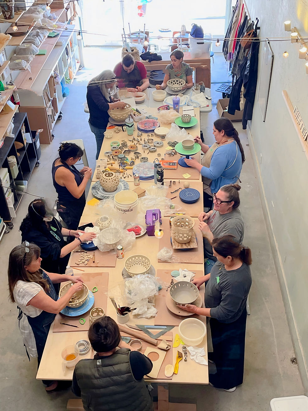 A happy afternoon of making pottery.