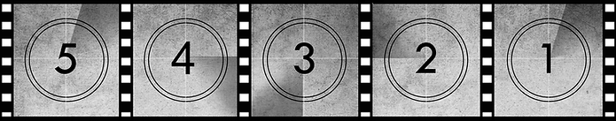 Film strip counting down: 5, 4, 3, 2, 1