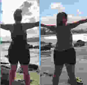Before and After transformation quarantine challenge - jogging and running for 2 weeks - Stacy Laine mindset life and business coach