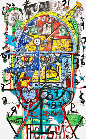Jason McLean modern contemporary Drawing portrait and painting mind map nyc