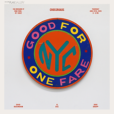 Crossroads opening reception June 25th, 2026, from 6 - 8 pm poster - Group Exhibition with NYC artists Al Diaz, Doug Groupp, and LA artist David Buckingham