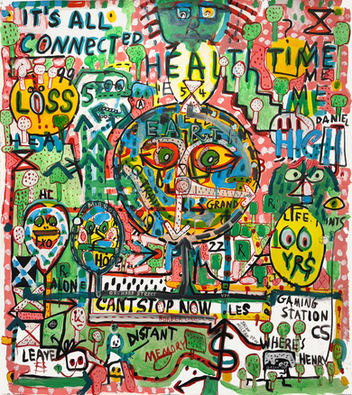 Jason McLean modern contemporary Drawing and painting mind map nyc vibrant