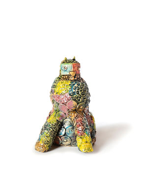 Susan Day, Felis Summa, cat figurine with expressive form and tactile surface texture