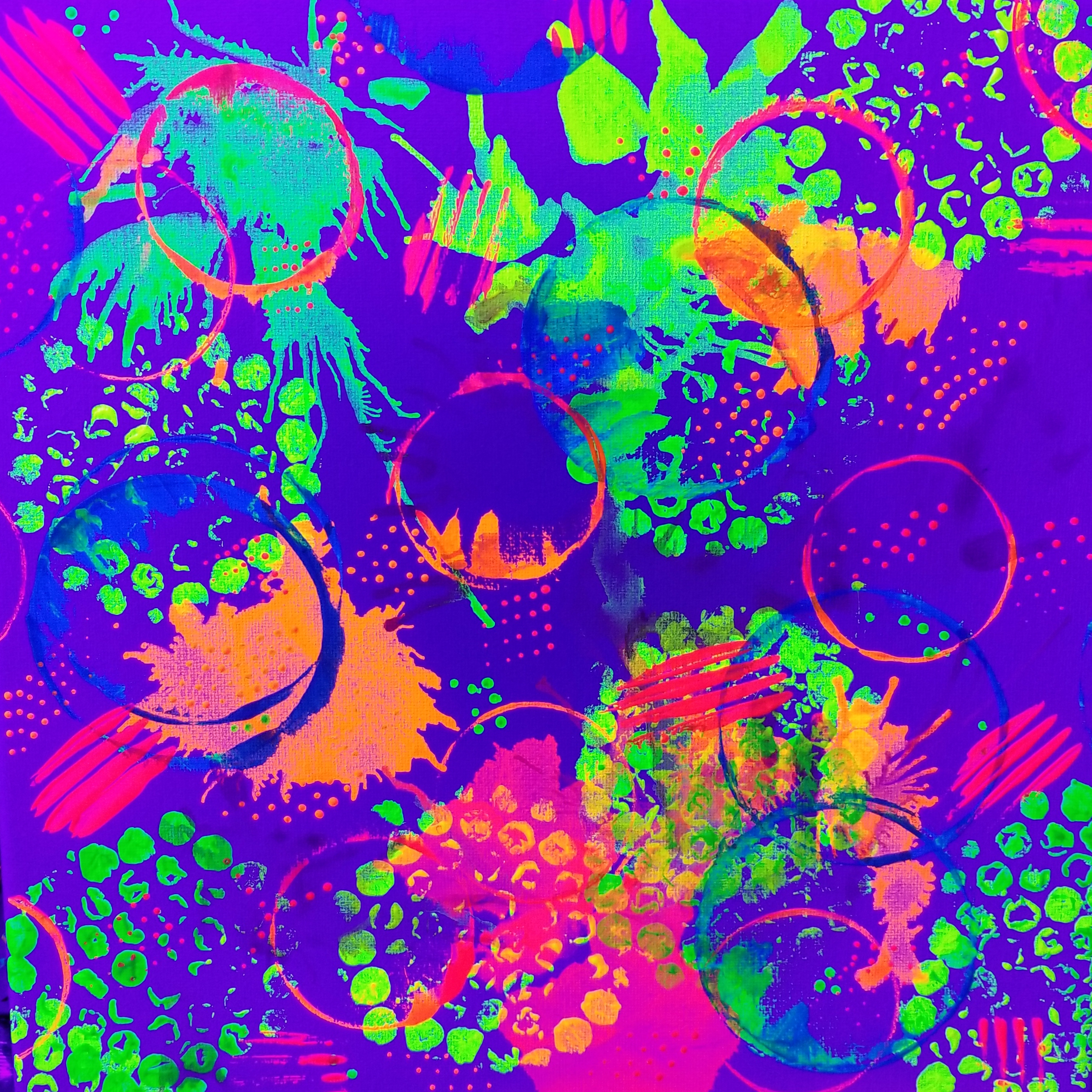 Abstract Shapes-Neon under blackligh