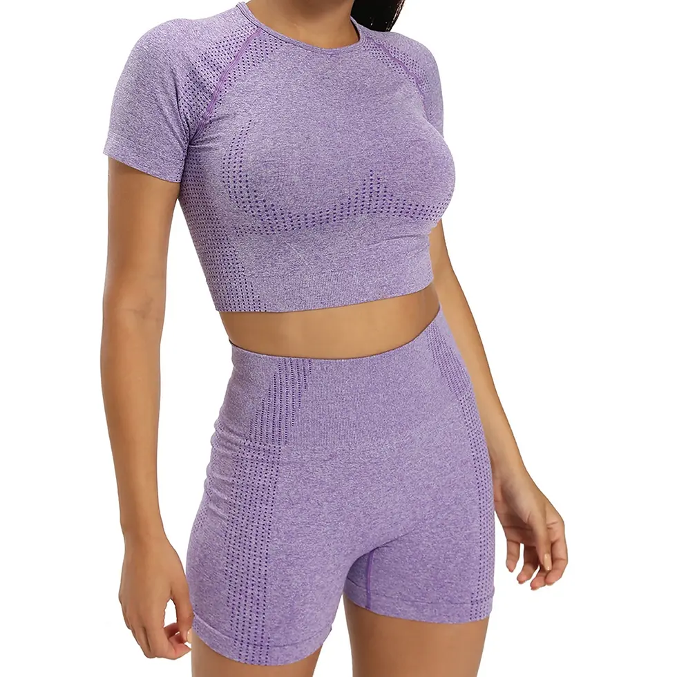 Short Sleeve + Yoga Sports Seamless Women Fitness Wear