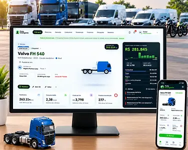 Dashboard de Frota Inteligente no Escritório.webp