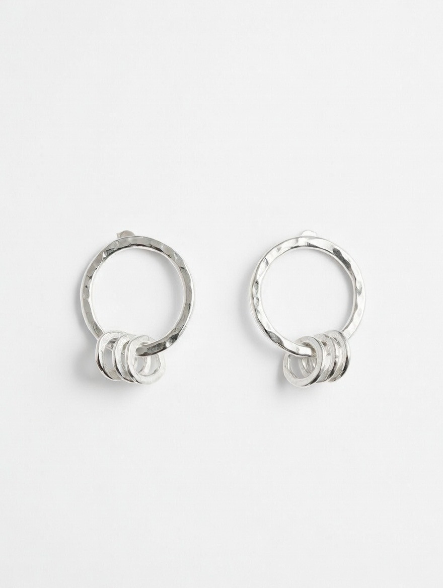 Hammered ring earrings