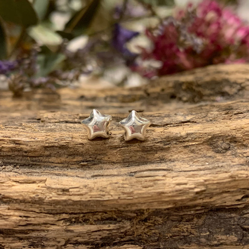Sterling silver puff star earrings