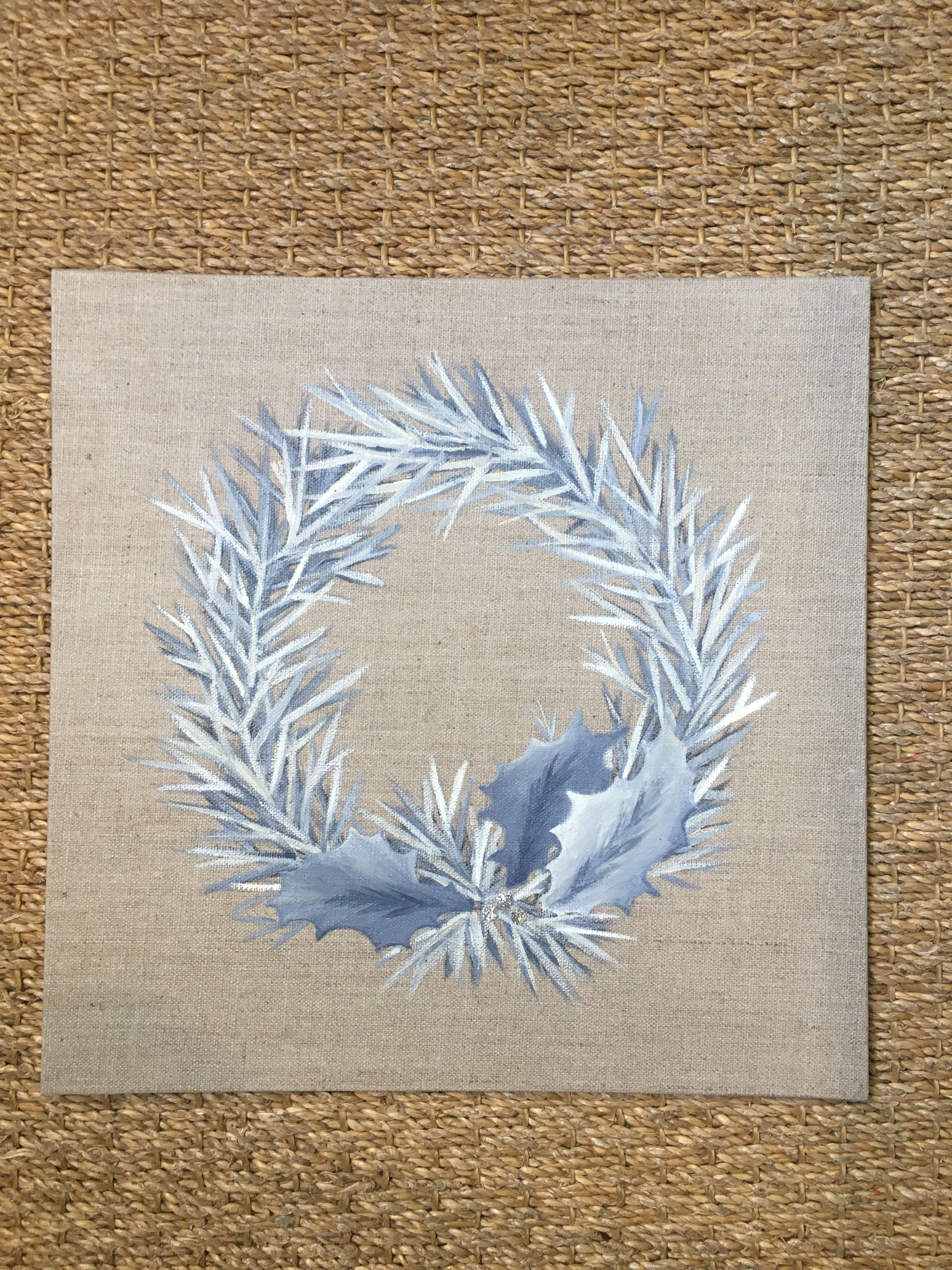 Couronne sur toile de lin ref2755