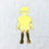 Miniature : Coussin carré en lin blanc motif Playmobil doré