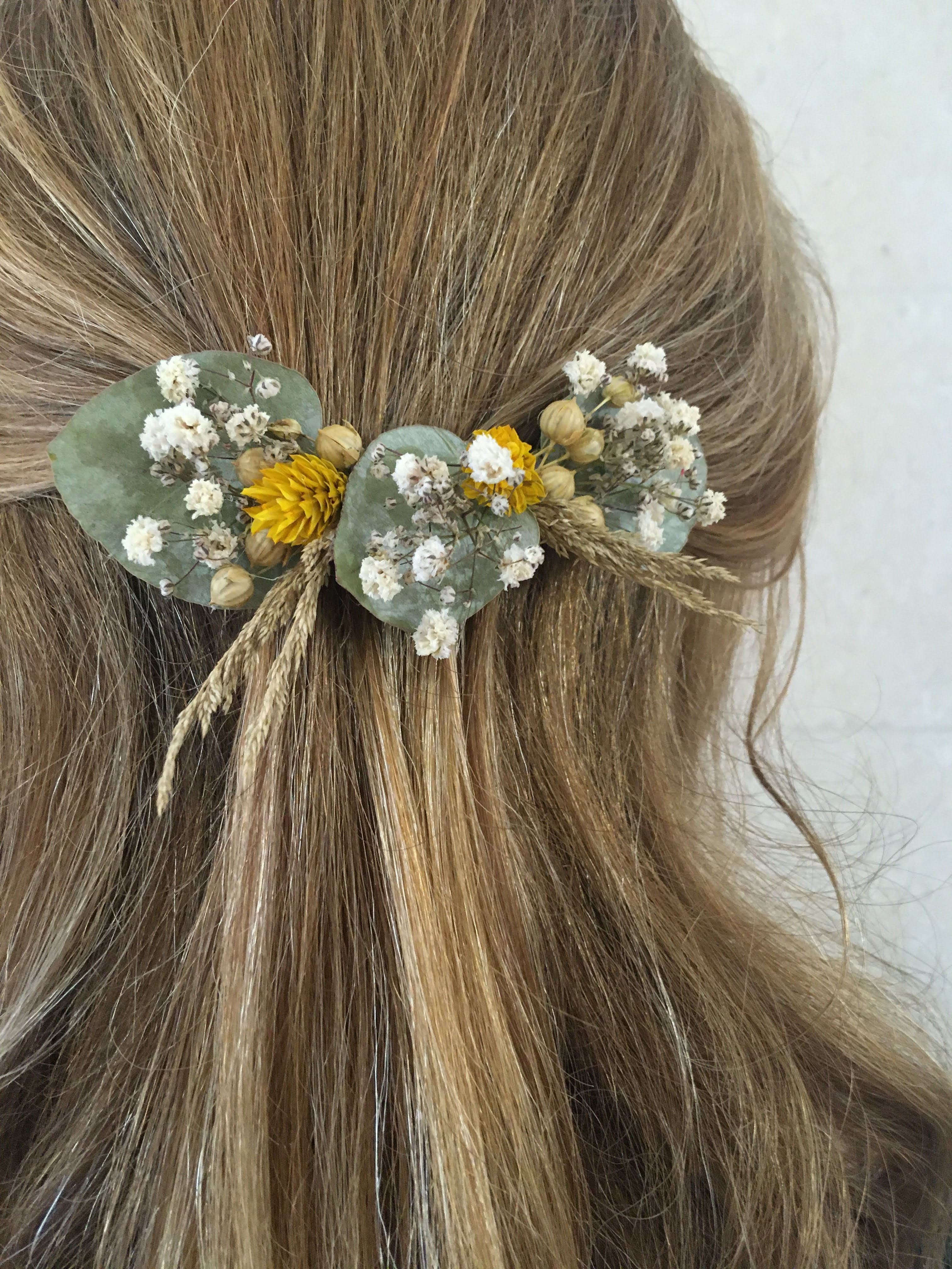 Barette fleurs séchées ref. 6760