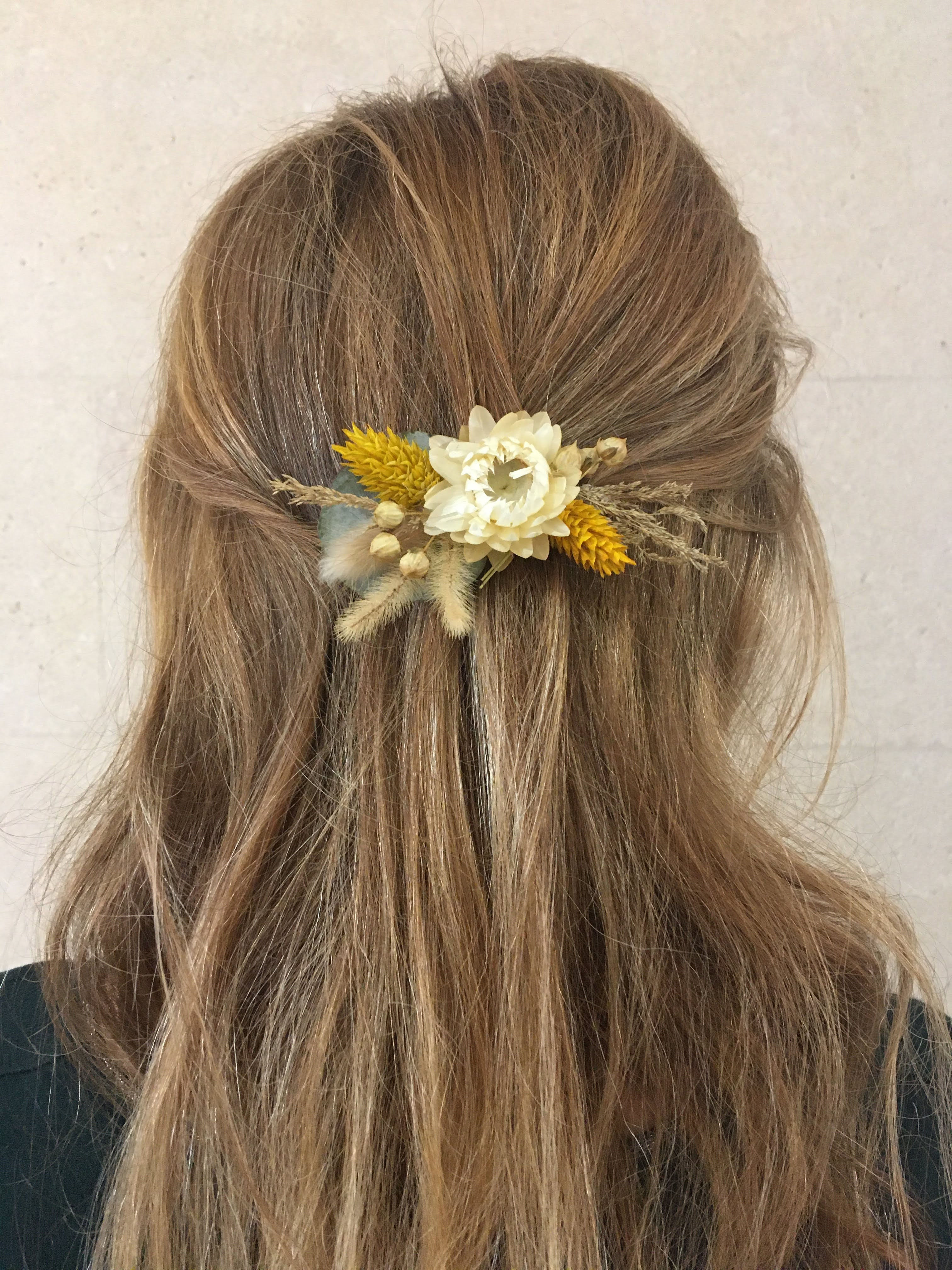 Barette fleurs séchées