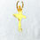 Miniature : Coussin carré en lin blanc motif danseuse dorée