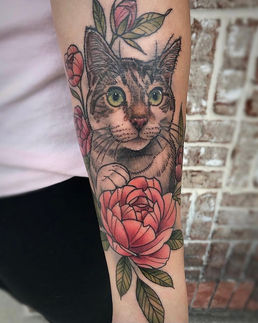 Cat portrait tattoo
