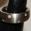 Thumbnail: Steel Band w/ Mini Ice Stones Ring / Size 10