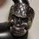 Thumbnail: Steel Skull Ring w/ Embroidered Detail  / Size 10