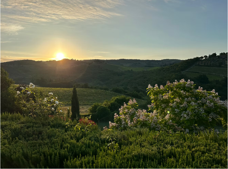 Sunset over Tuscany Estate Hills