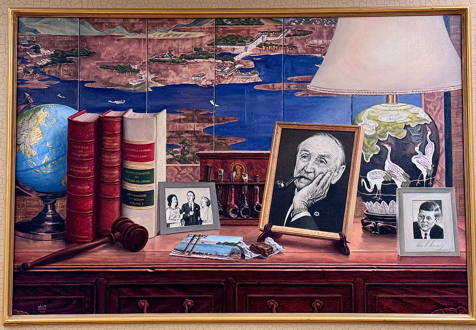 "Mike Mansfield - Honorable Politician". Painting by Robert Neaves, hanging in the Mansfield Library at the University of Montana.