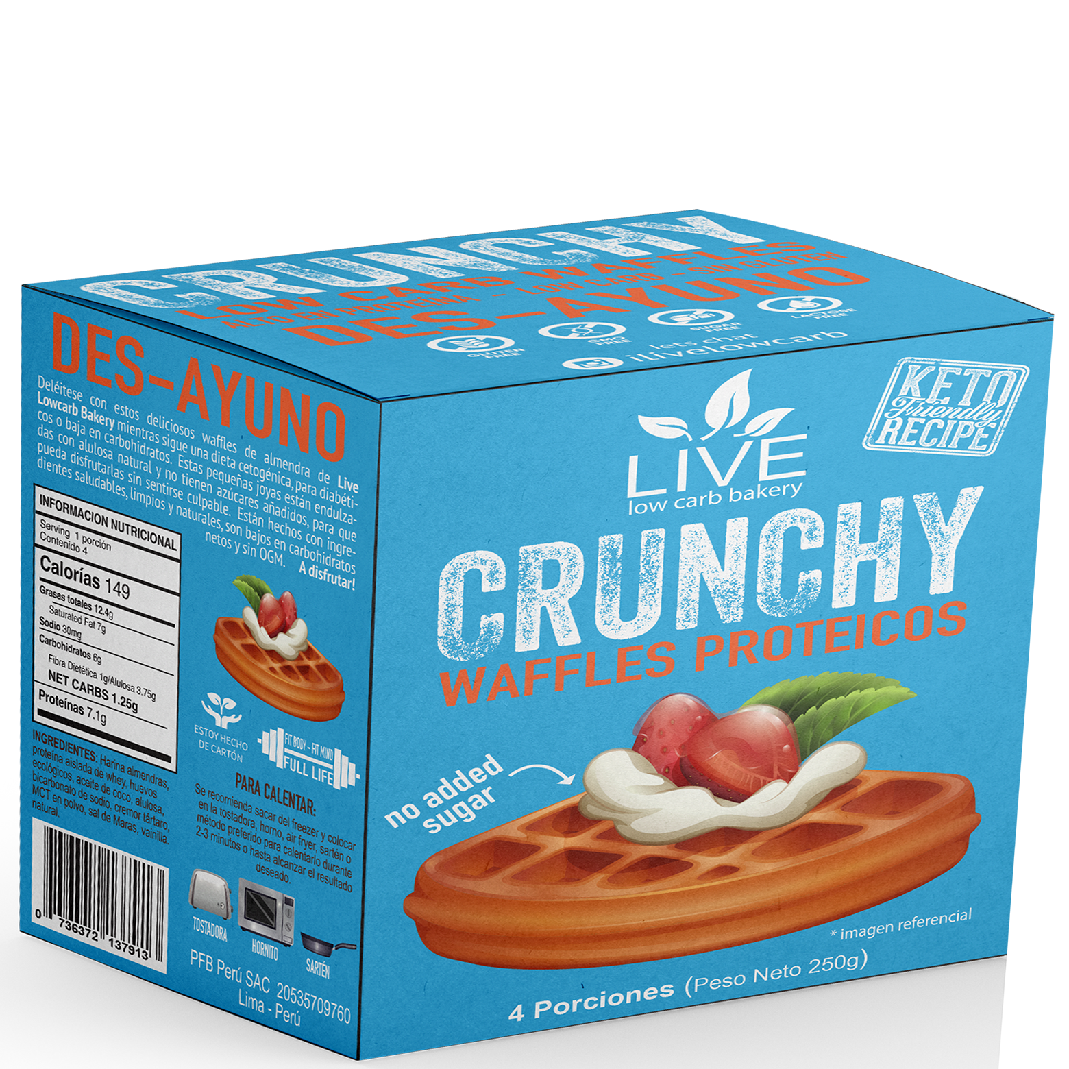 Waffles Keto Amigables: Deliciosos y Ricos en Proteínas (7.1g) – Sin Gluten