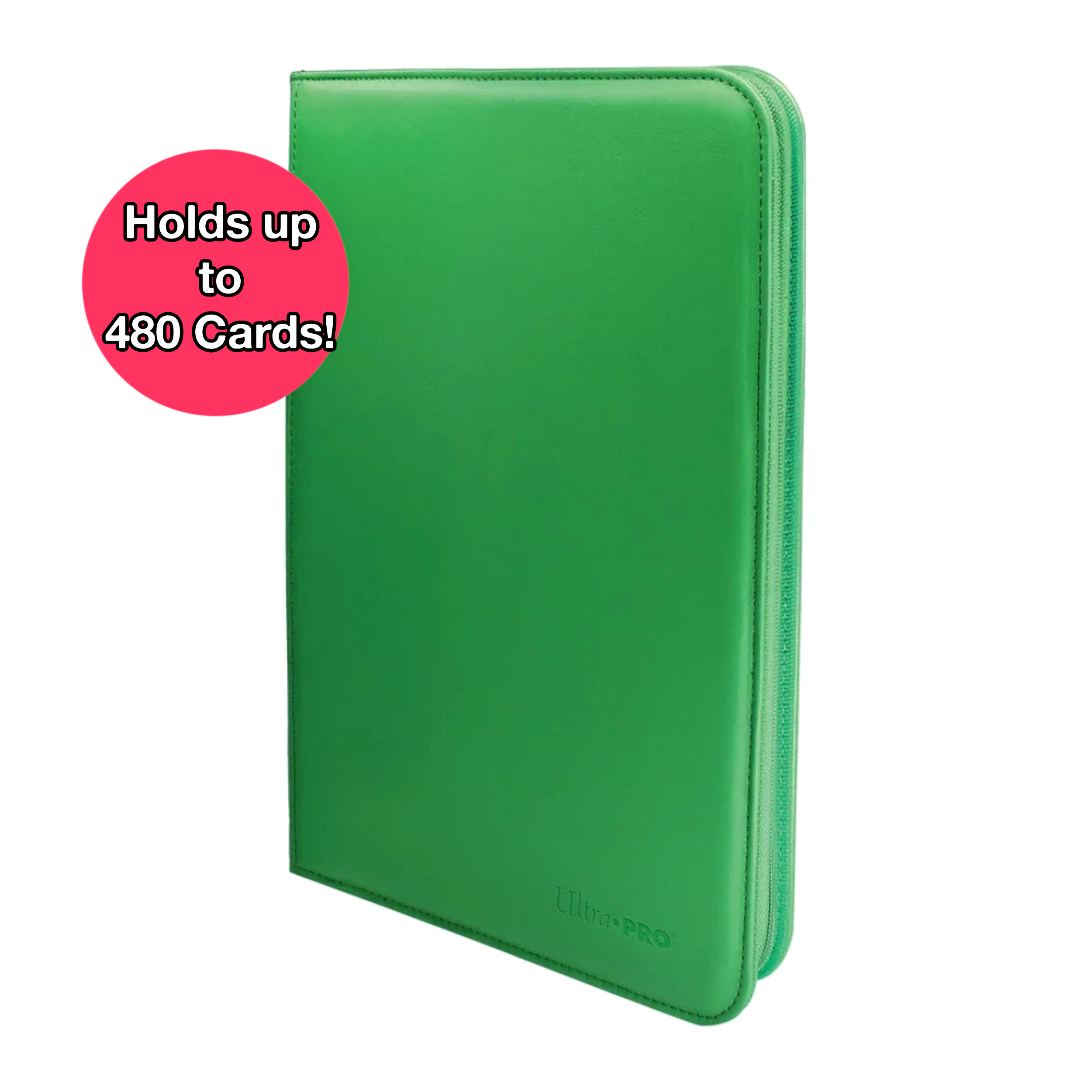 Carpeta Ultra Pro Vivid con 12 compartimentos y cremallera, color verde, modelo PRO-Binder