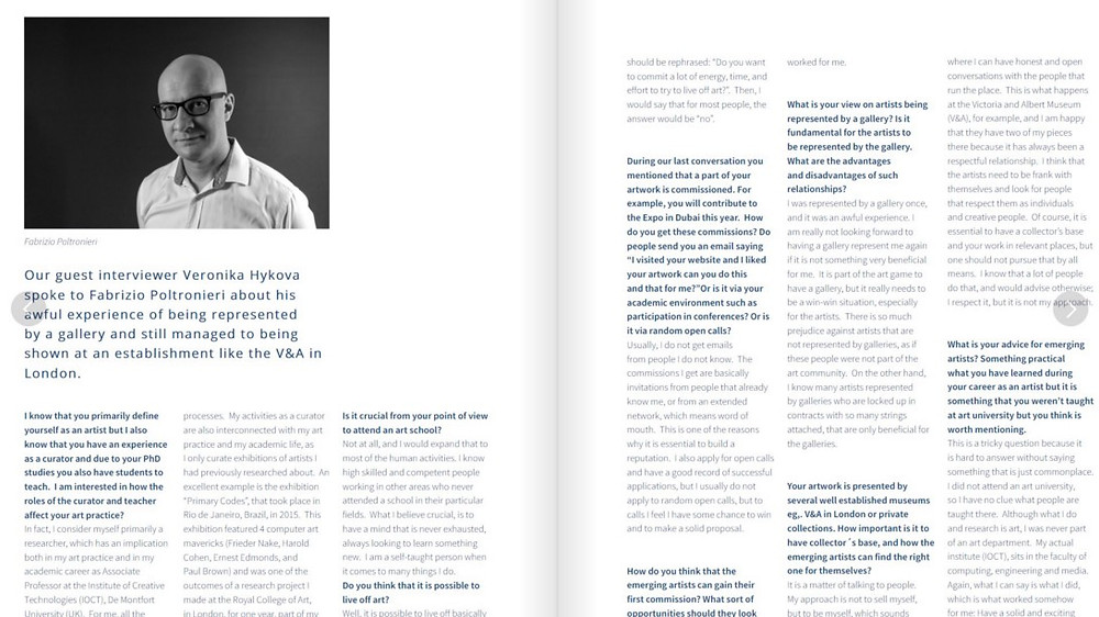artist Fabrizio Poltronieri, Daffodile Issue, Blue Bee Gallery Magazine