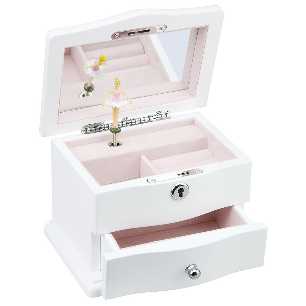 Thumbnail: Wooden Ballerina Music Box Jewelry Storage Chest Trinket Casket Memory Case
