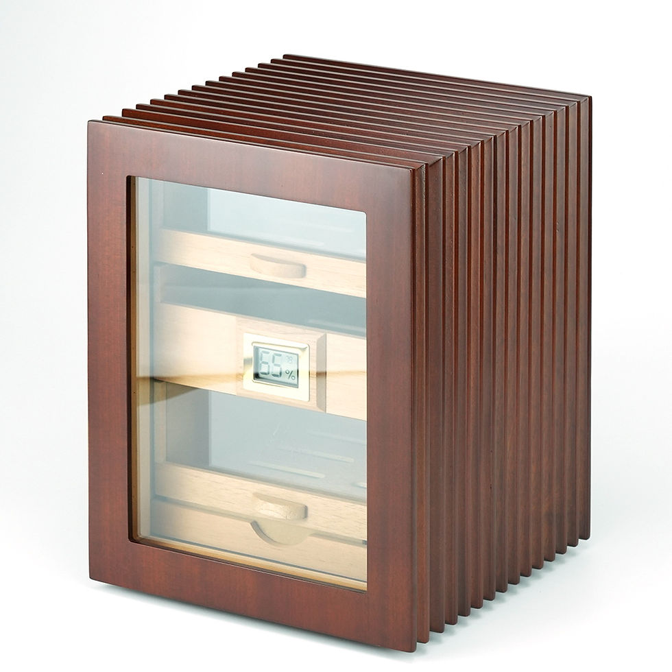 الصورة المصغرة: Large Wooden Cigar Humidor Storage Cabinet Grilled Design & Digital Hygromer