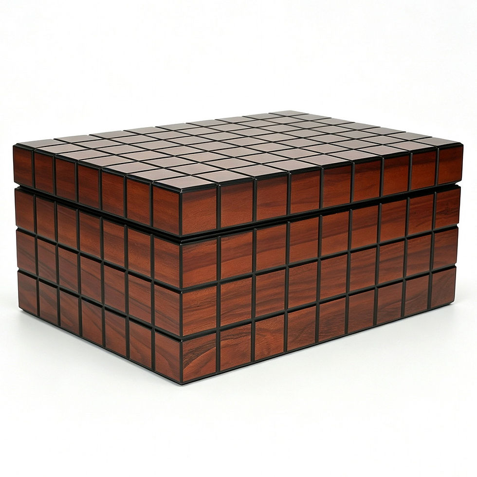 Thumbnail: Grid Design Solid Wood Cigar Humidor Box Cedar Lining Digital Hygrometer