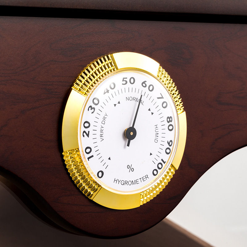 الصورة المصغرة: Luxury Wooden Cigar Humidor See-thru Display Cabinet with External Hygrometer
