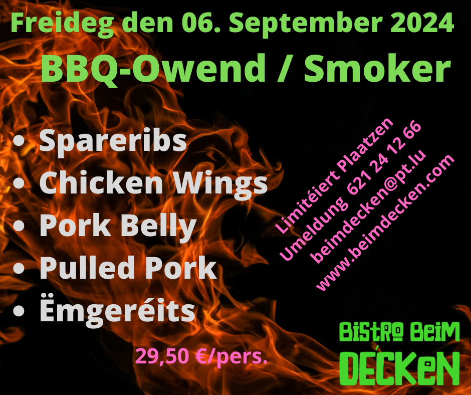 BBQ Owend beim Décken