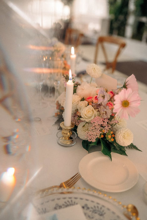 Decoracion en tonos pastel para boda