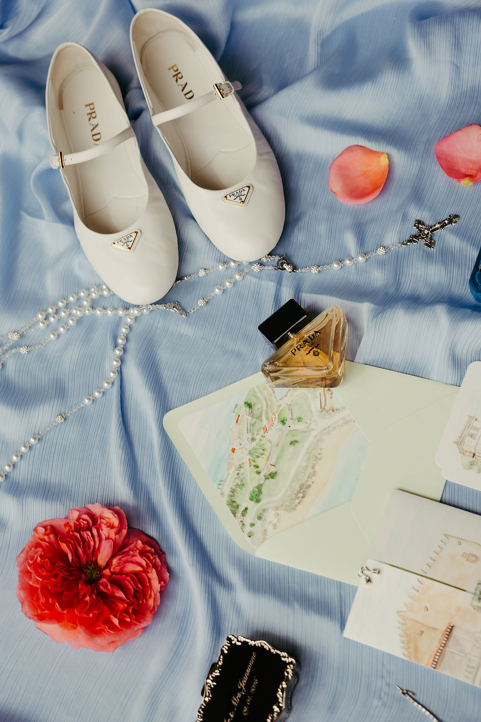 Prada bridal shoes at a detination wedding in Galicia, Spain