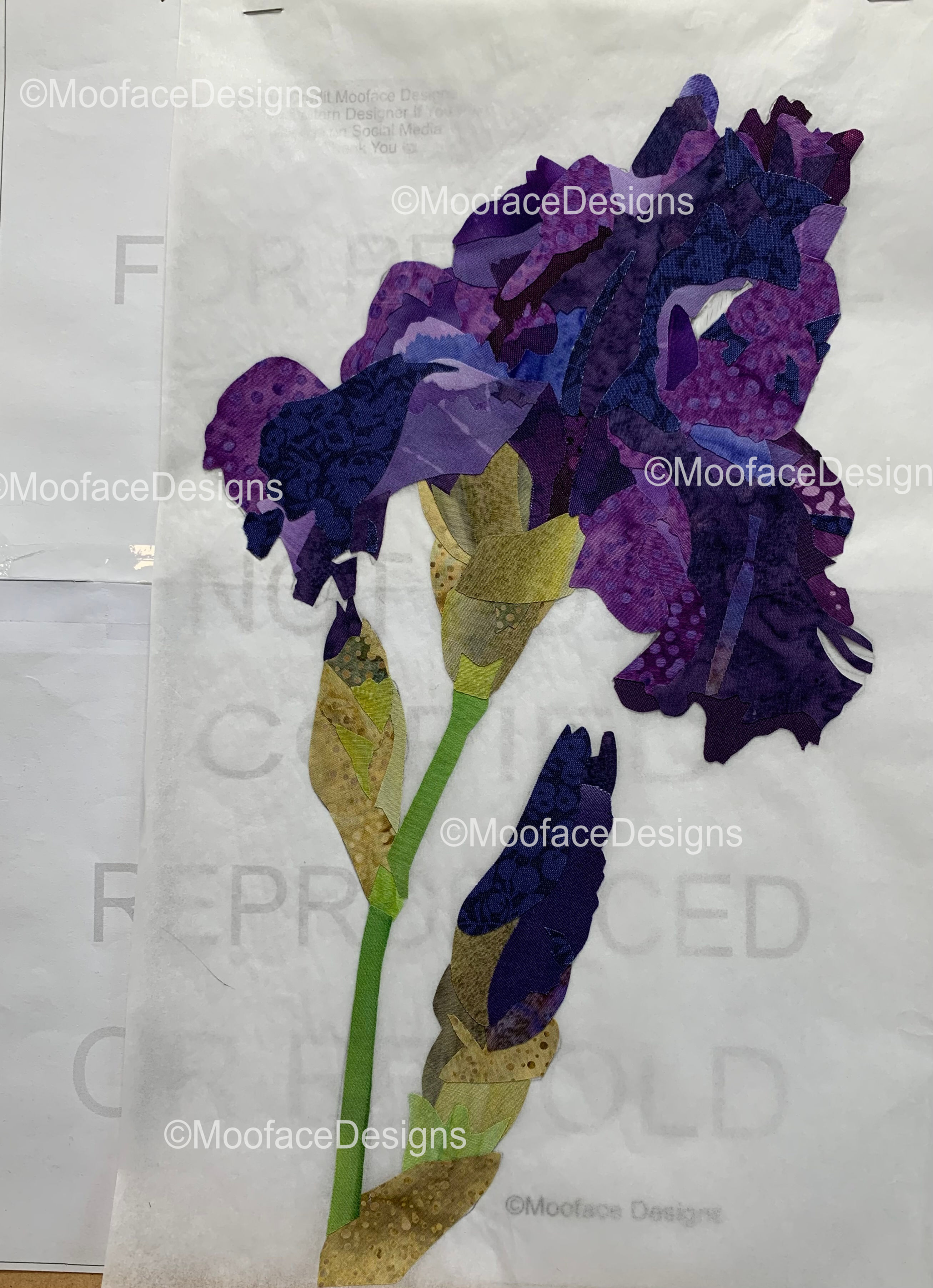 Iris Fabric Collage Pattern - Intermediate