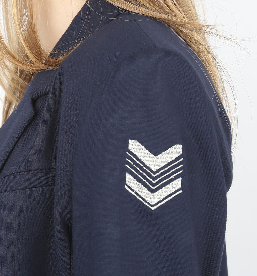 Blazer bleu Chevron argent