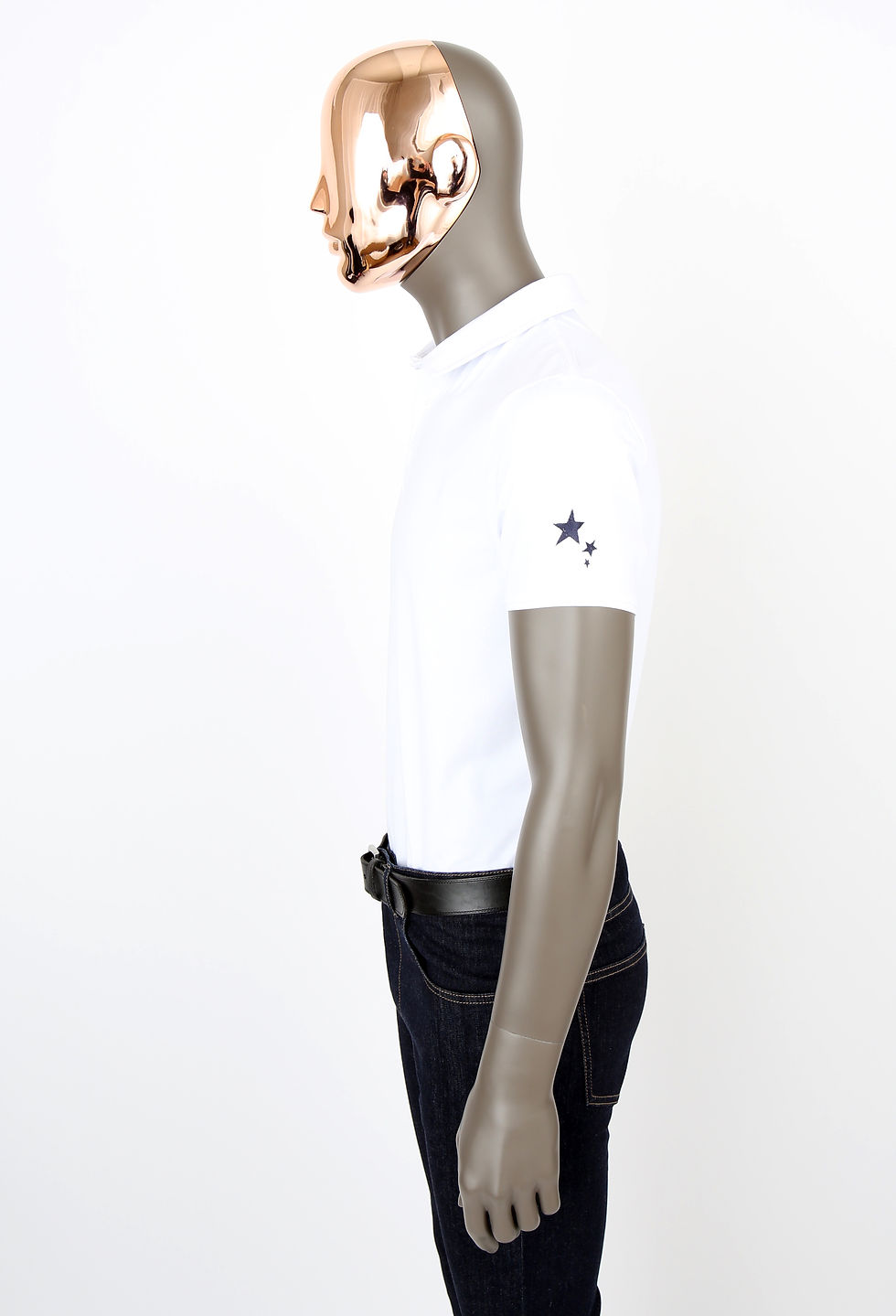 Polo blanc étoile bleue