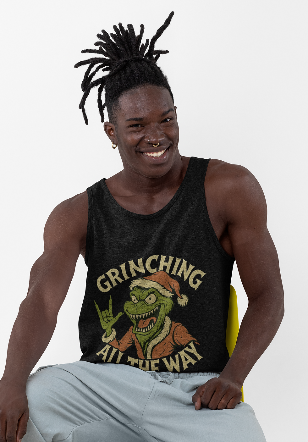 GRINCHING ALL THE WAY Tank top