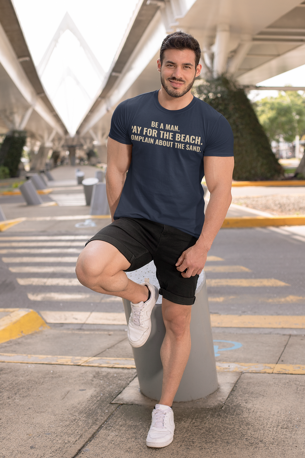 Thumbnail: BE A MAN. PAY FOR THE BEACH. - Graphic T-shirt