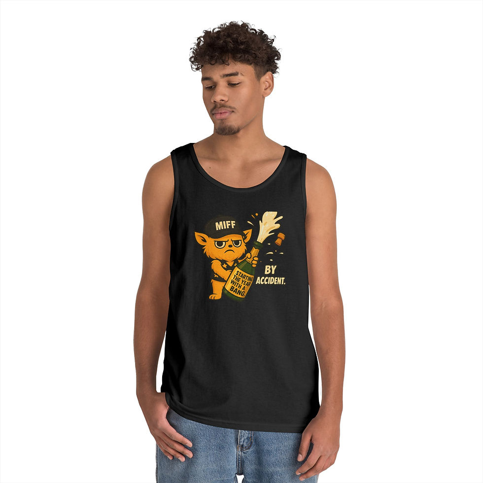 MIFF Tank Top — “STARTING THE YEAR WITH A BANG by Accident” Vintage Graphic Tank