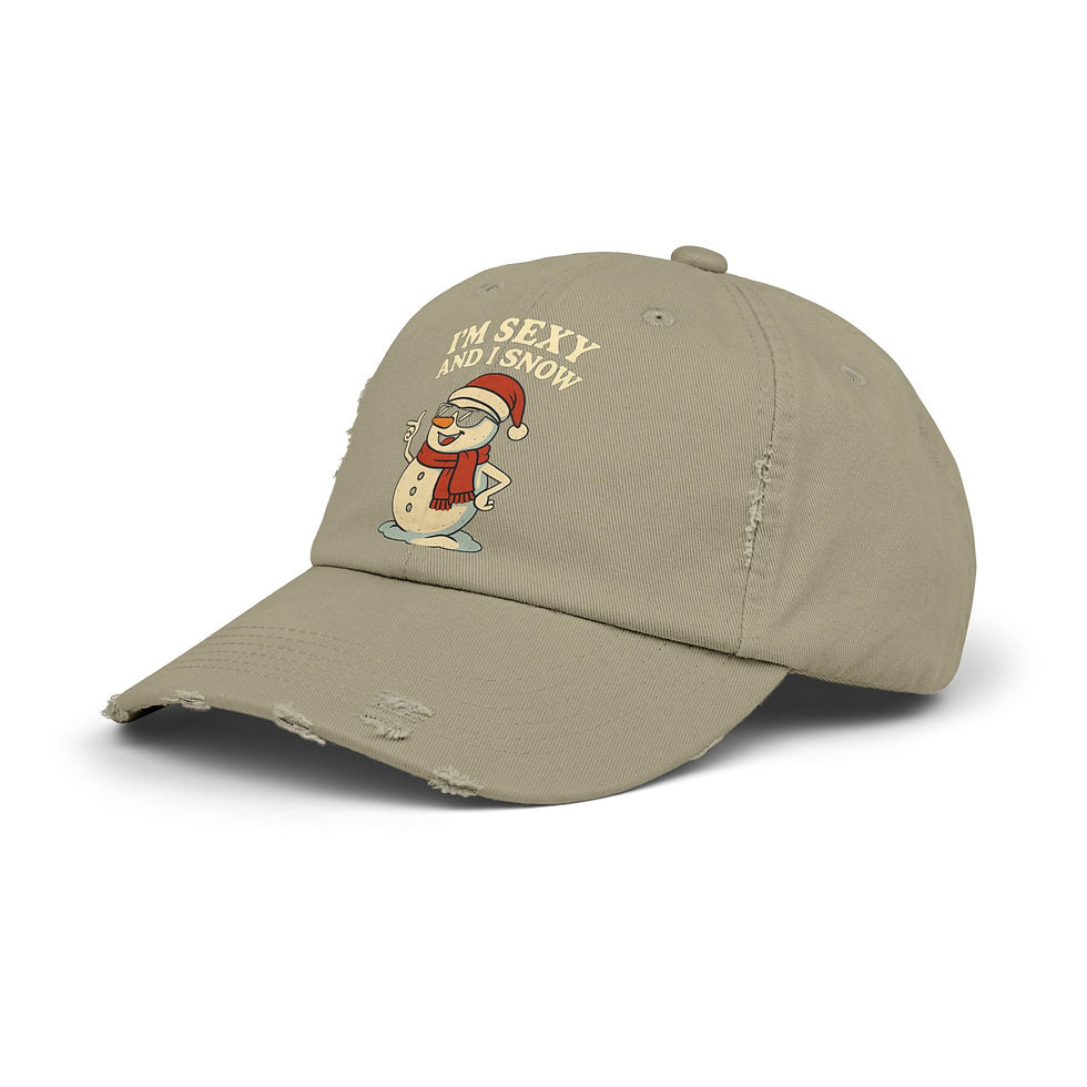 Thumbnail: I'm Sexy and I Snow -  Distressed Cap 