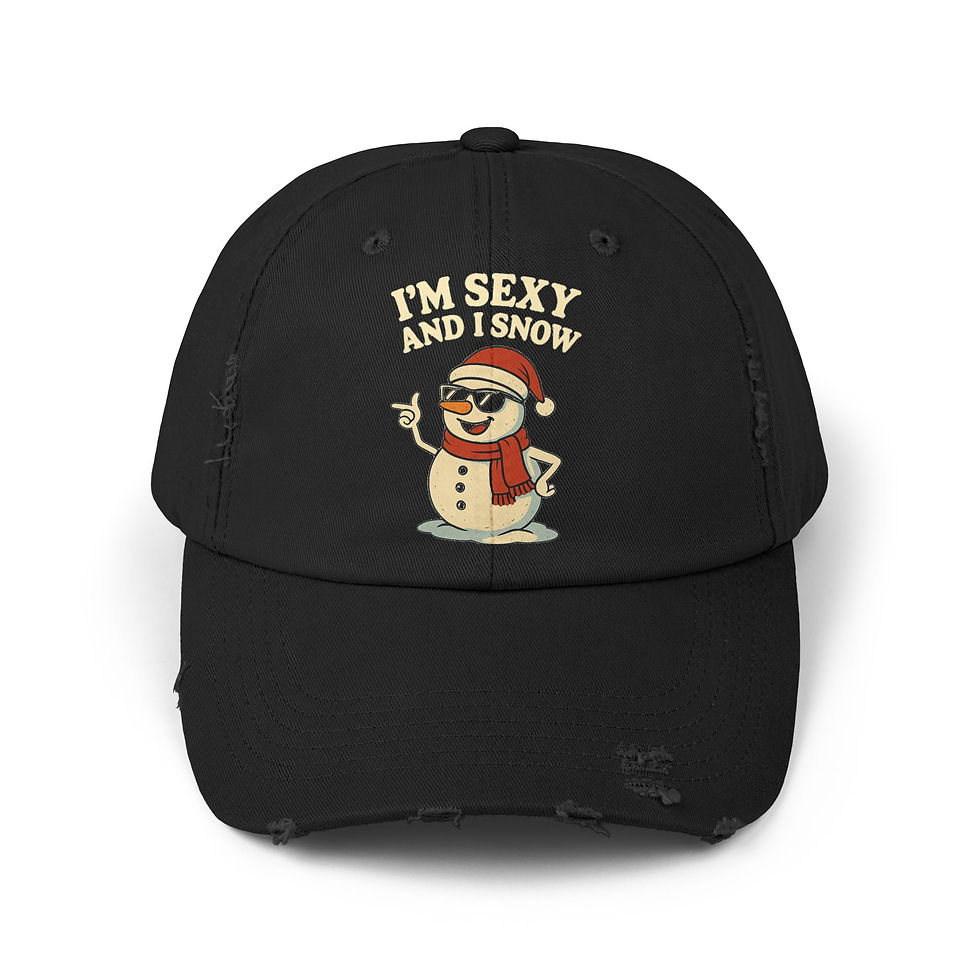 Thumbnail: I'm Sexy and I Snow -  Distressed Cap 