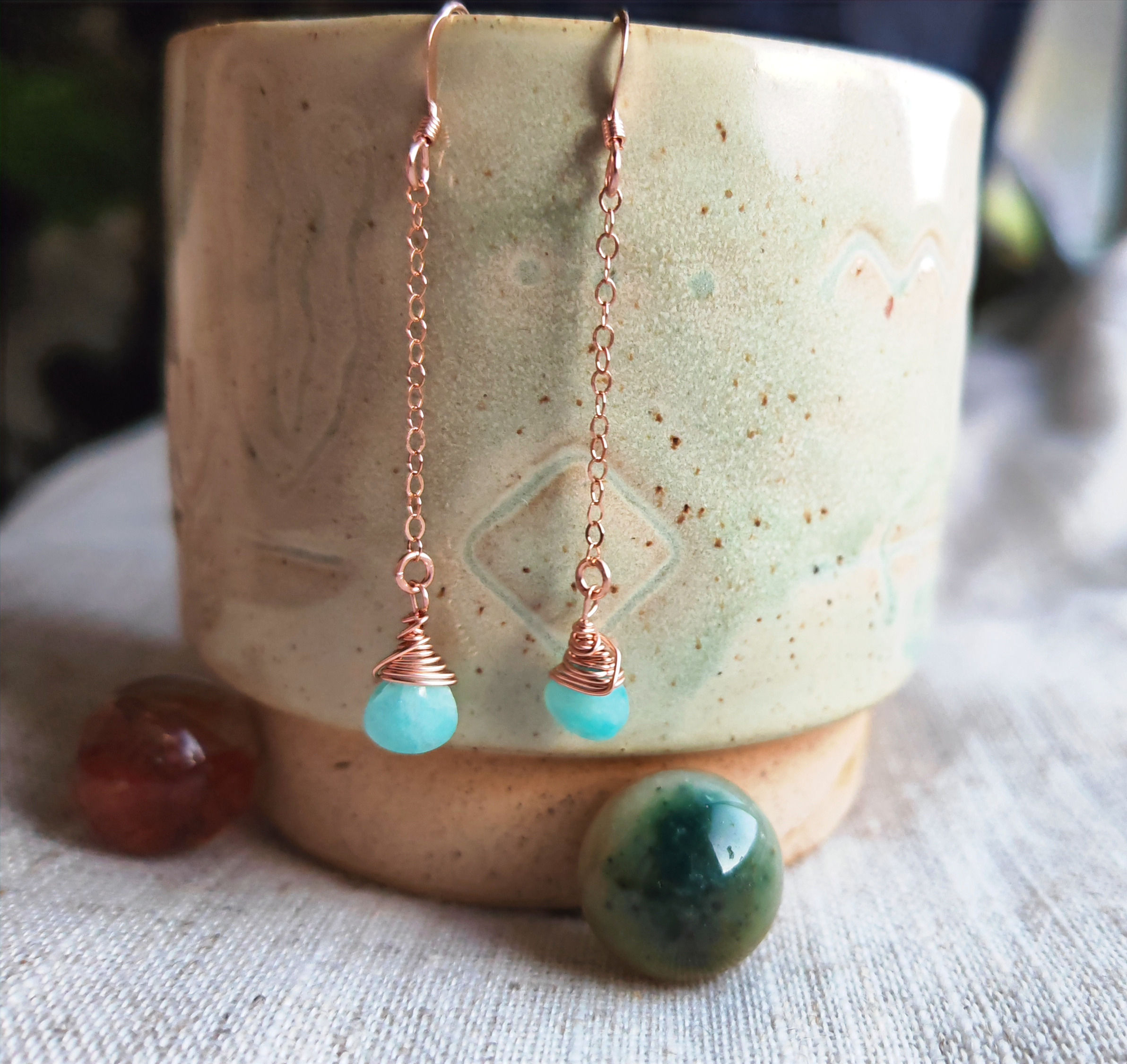 Amazonite Small Briolette Earrings