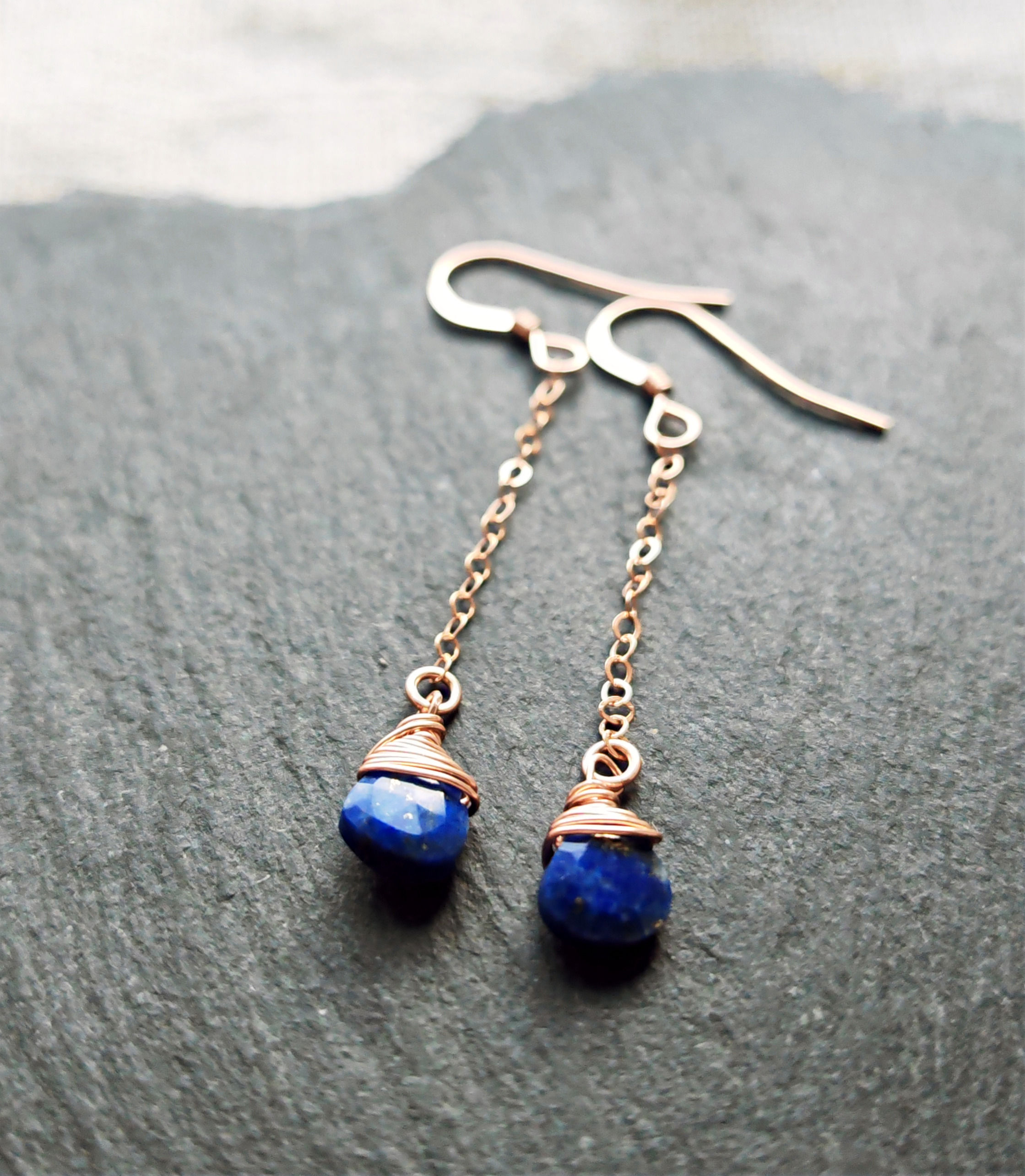 Lapis Lazuli Small Briolette Earrings