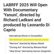 'We Brothers' selection in US National Times