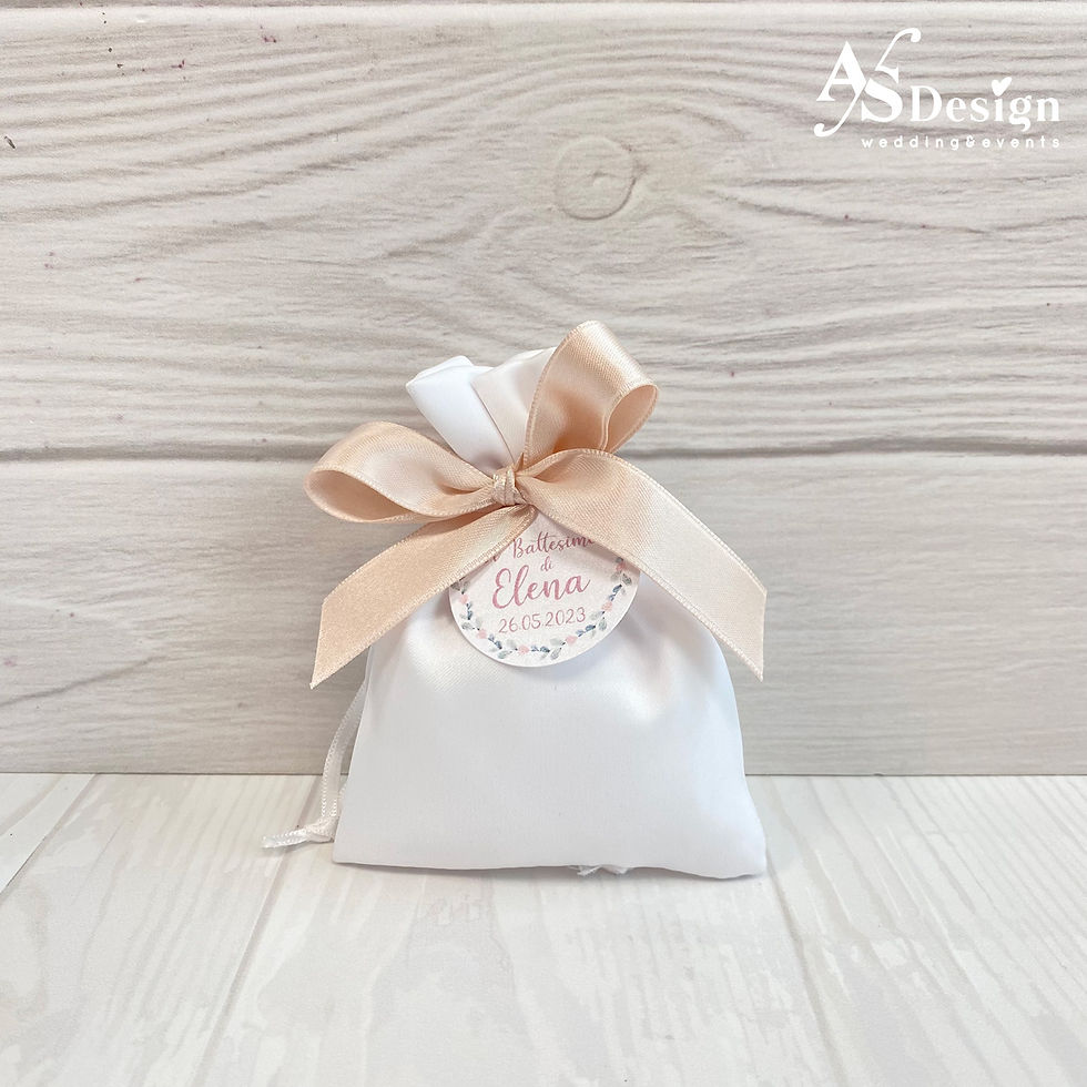 Sacchettino Confetti in Raso Bianco