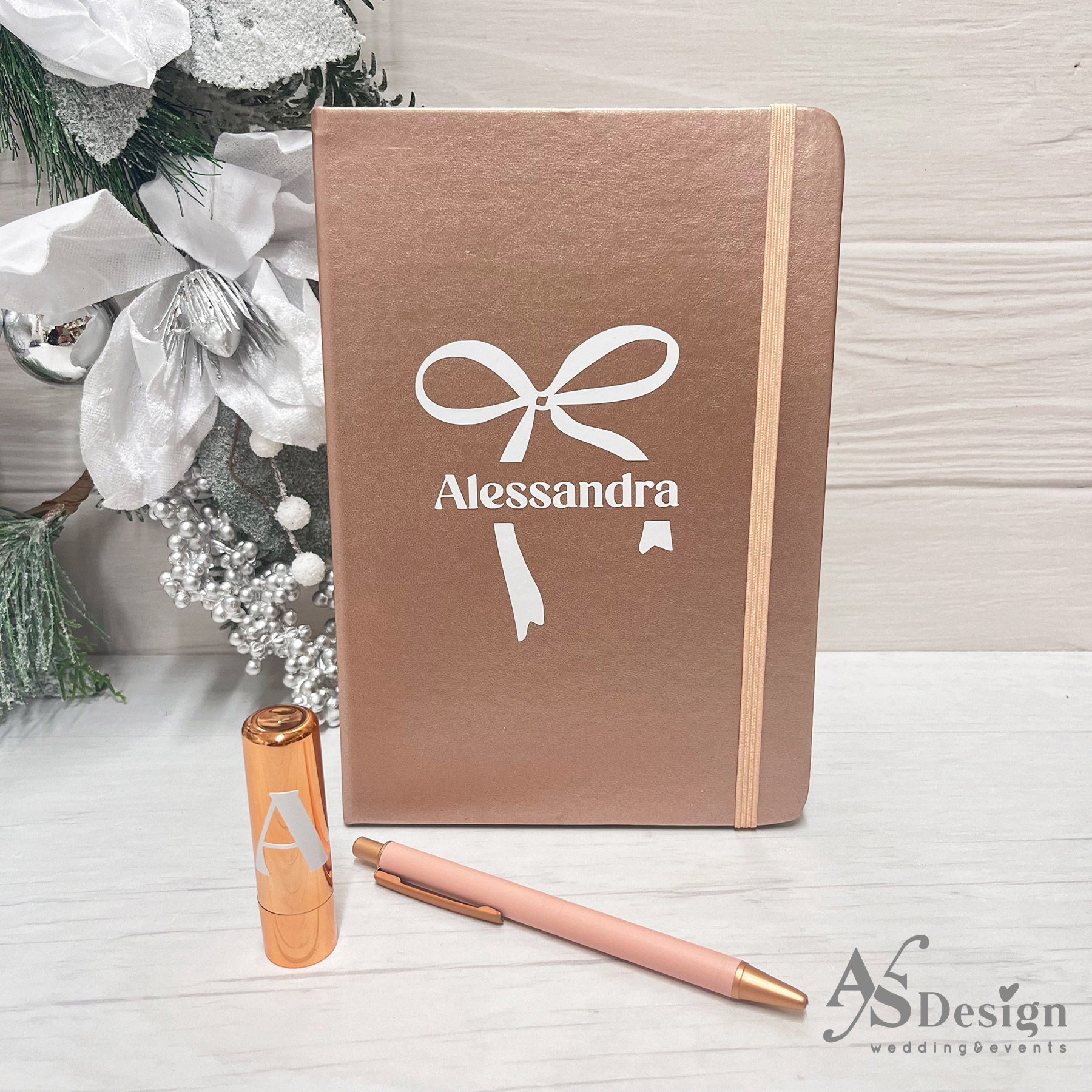 Box Regalo Block Notes "Fiocco" + Penna + Burrocacao