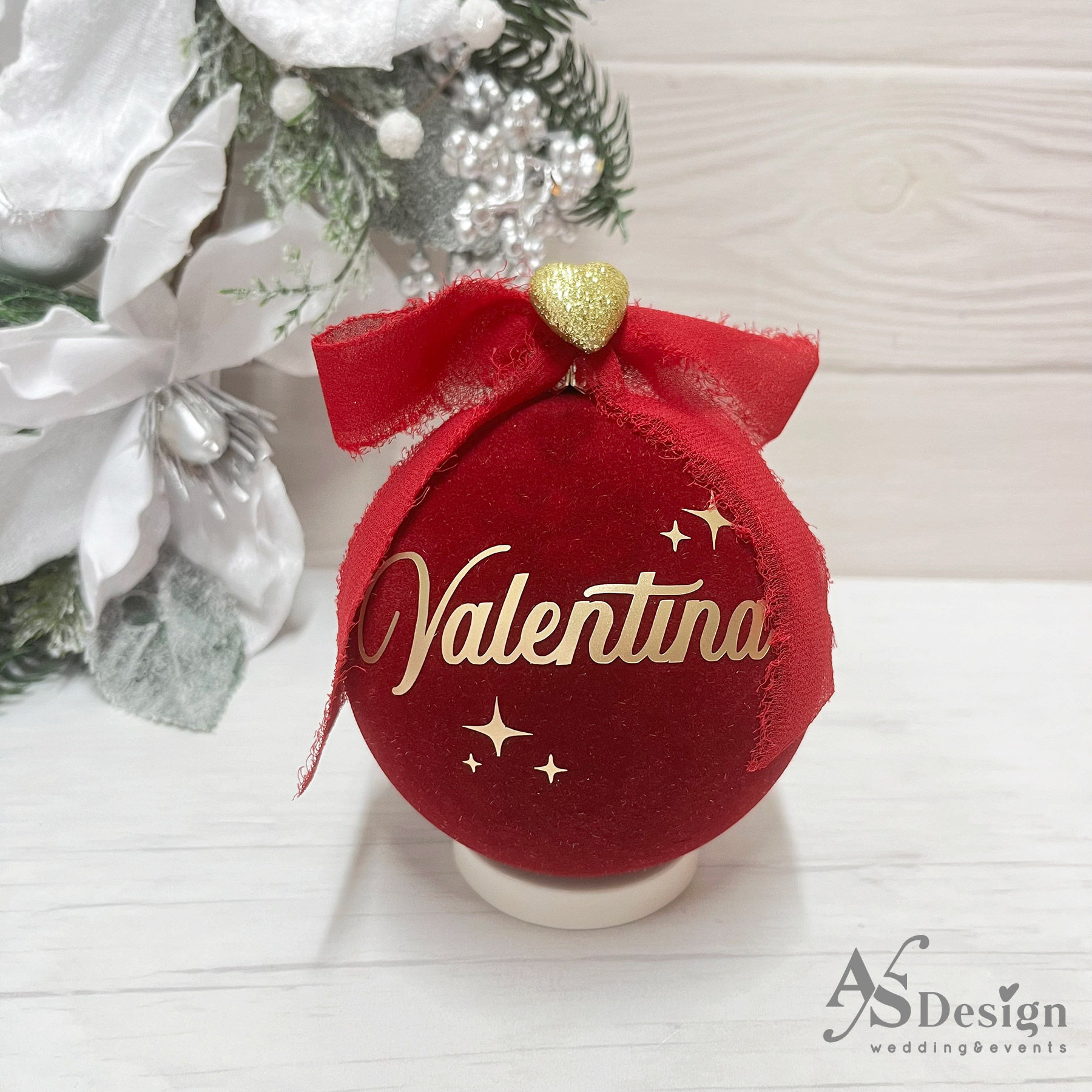 Pallina di Natale in Velluto con Nome - Idea Regalo